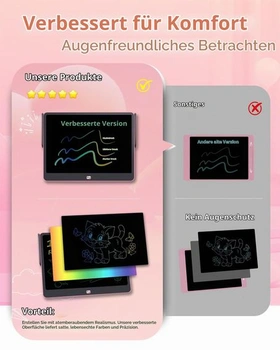 LCD psací tablet pro děti, 16palcový barevný kreslicí tablet, vzdělávací kreslicí prkno pro