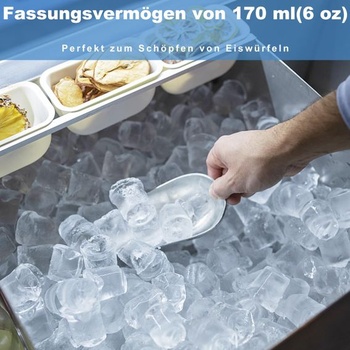 Nerezová naberačka na ľad 170 ml (6 oz) – Všestranná kovová naberačka na kocky ľadu, múku,