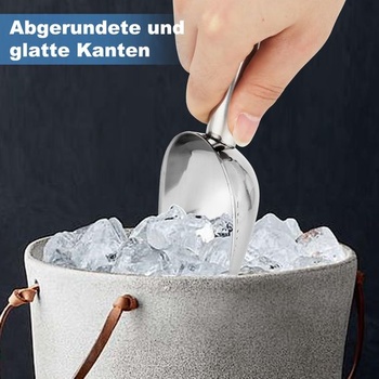 Nerezová naberačka na ľad 170 ml (6 oz) – Všestranná kovová naberačka na kocky ľadu, múku,
