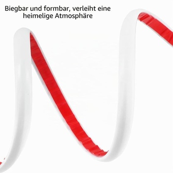 QWORK® 3 metre biele samolepiace PVC dekoratívne pásky, 5x13 mm, flexibilné stropné lišty, pre