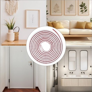 QWORK® 3 metre biele samolepiace PVC dekoratívne pásky, 5x13 mm, flexibilné stropné lišty, pre