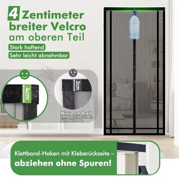 Sekey síť proti hmyzu na balkonové dveře, řezaná na míru – magnetická a samolepicí, není nutné