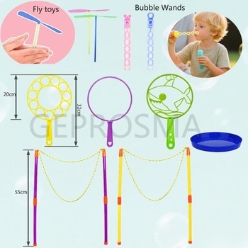 Sada obrích bublín, Výrobník bublín pre deti, 55cm XXL bublinkový prútik, Obrí bublinový kruh,