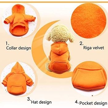 Idepet Dog Hoodie Bavlnený psí kabát Teplá bunda pre malé a stredné šteňatá Teddy Chihuahua M Modrá