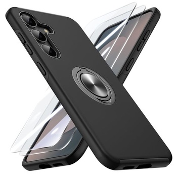 Puzdro Doeshine pre Samsung Galaxy S25 FE so stojanom, čierne Samsung Galaxy S25 FE čierne