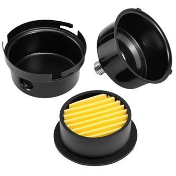 QWORK® 2dílný tlumičový filtr kompresoru, kovový vzduchový filtr kompresoru, 1/4