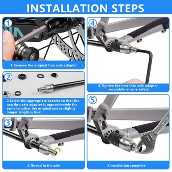 Přívěs za kolo YOUNGSAY Thru Axle M12x1.0, nastavitelná délka 160–178 mm
