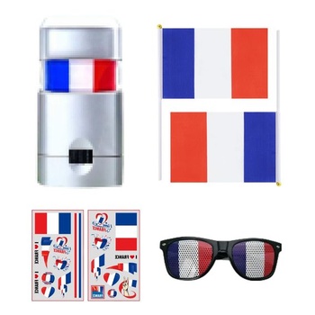 Sada fanúšikov Francúzska, 5 kusov, okuliare, fanúšikovská…