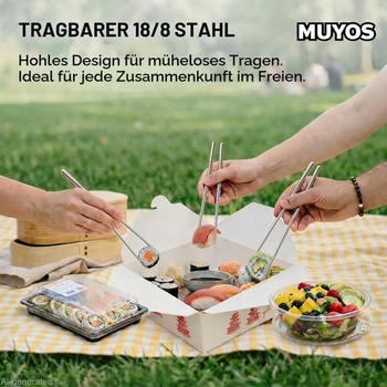Nerezové hůlky 18/8, 5 párů, protiskluzové, vhodné do myčky, stříbrné