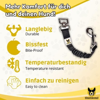 Tlmič nárazov Dog Lover - predĺženie 30 cm - predĺženie vodidla s tlmením napätia, čierne