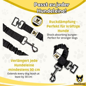 Tlmič nárazov Dog Lover - predĺženie 30 cm - predĺženie vodidla s tlmením napätia, čierne