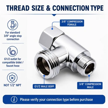 2 x 3cestné T-adaptéry, kompresní závit 3/8