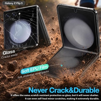 [2+2 balenia] Ochranná fólia na displej pre Samsung Galaxy Z Flip 5, 2x flexibilná vnútorná fólia EPU