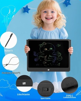 LCD psací tablet pro děti, 16palcový barevný kreslicí tablet, vzdělávací kreslicí prkno pro