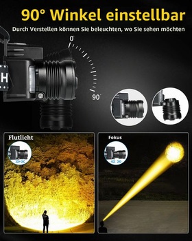 Čelovka DARKBEAM LED, USB-C, dobíjacia, super jasné teplé svetlo, hlavné teplé + bočné svetlo,