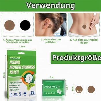 72 kusov náplastí proti cestovnej nevoľnosti, náplastí proti morskej nevoľnosti, dlhotrvajúcich a