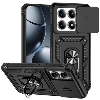 Magnetické puzdro pre Xiaomi 14T Pro 5G s krúžkom, ochranné puzdro s krytkou objektívu, puzdro