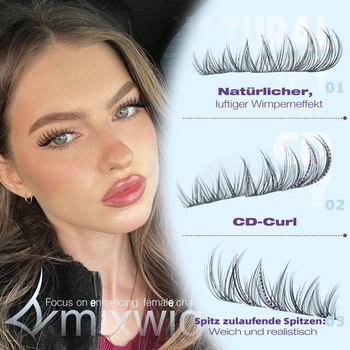 Sada prodlužování přírodních řas Wispy Wimpern Extensions 10-16MM Sada shluků řas Natürliche shluky