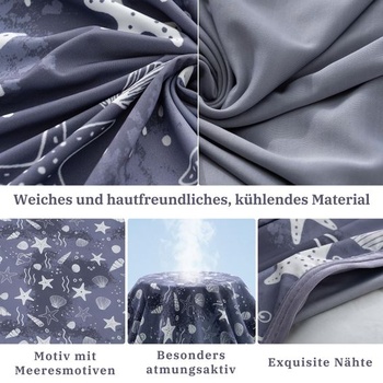 Chladivá deka 150x200cm letná deka v pobrežnom štýle s chladivou látkou Q-Max>0.5