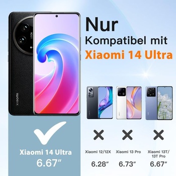 Puzdro na telefón pre Xiaomi 14 Ultra, nárazuvzdorné, odolné proti poškriabaniu, ľahké, čierne.