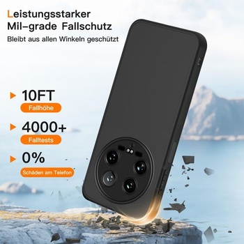 Puzdro na telefón pre Xiaomi 14 Ultra, nárazuvzdorné, odolné proti poškriabaniu, ľahké, čierne.