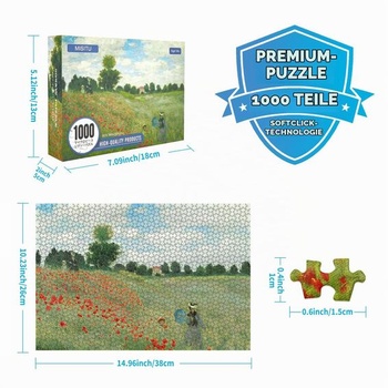 Mini puzzle ChengQISM pre dospelých, 1000 dielikov, mak