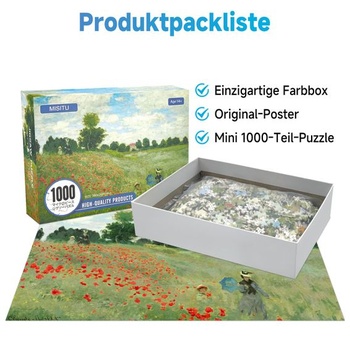 Mini puzzle ChengQISM pre dospelých, 1000 dielikov, mak