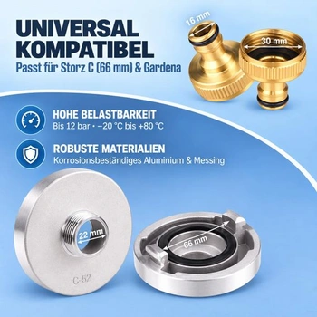 C-Storz C-52 na klikací systém 1 palec – adaptér hliník/mosaz