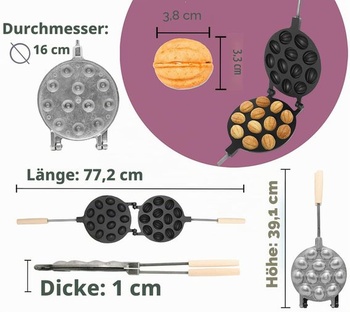 Vaflovač na ořechy pro přístroj na orešky, 12 dutin, nepřilnavý povrch - Orešnica - Forma na pečení