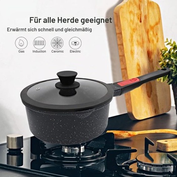 AIKENBBKK Hrnec s poklicí o průměru 20 cm, nepřilnavý hrnec o objemu 2,5 l s odnímatelnou rukojetí,