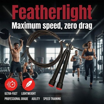 Švihadlo pre dospelých fitness pre ženy, mužov a deti, 3metrové lano s nastaviteľnou rýchlosťou pre