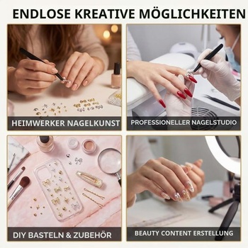 3 krabičky zlatých a strieborných príveskov na nechty, doplnky na zdobenie nechtov, prívesky na nechty