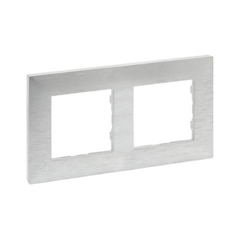 Dvojitý rám Legrand 398288 ze série Niloé Step pro kompostovatelnou instalaci, barva nerezové oceli