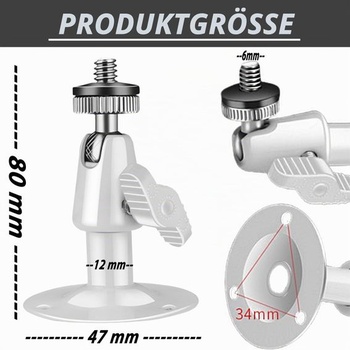 Nástenná kamera, Nastaviteľný držiak kamery, Držiak kamery s otvorom pre skrutku 1/4