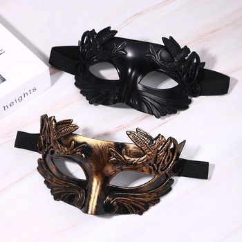 JewelryWe Maškarní benátská maska pro muže, starověké řecké římské maškarní masky Pánská maska