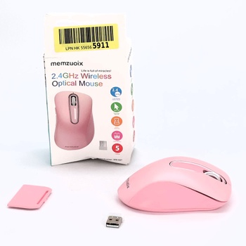 Bezdrôtová myš memzuoix 2,4 GHz, prenosná optická bezdrôtová myš 1400 DPI s mini USB prijímačom, 5