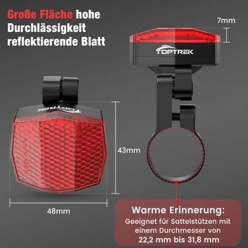 Kryt kolesa Toptrek Airtag, zadné odrazky na bicykel