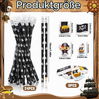 Súprava pirátskych gúm HB Pirátska ceruzka Párty darček