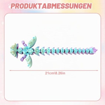 PLUSHCEWT 3D tlačený axolotl 21cm PLA pohyblivé kĺby (A)