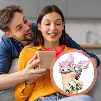 PLUSHCEWT 3D tlačený axolotl 21cm PLA pohyblivé kĺby (A)