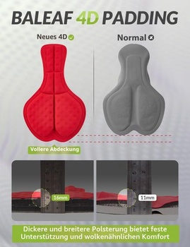 Dámske cyklistické kraťasy Baleaf 4D Padded, čierne, veľkosť L