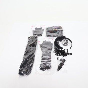 Dámský outfit WILDPARTY 80. let v růžové barvě, tričko, sukénka, kabelka na opasek, čelenka,