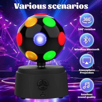 Disko gule, rotujúce disko gule o 360 stupňov, disko gule s viacfarebnými LED diódami, 3D disko