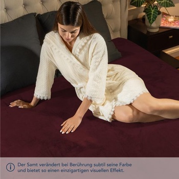 Dreamzie - Plyšové prestieradlo s motívom medvedíka 90x200 a 100x200 - vínová 90 x 200 cm - 100 x 200