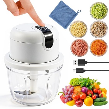 Elektrický kuchynský sekáčik, 350ml sekáčik na cibuľu,…
