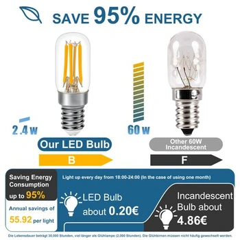 Žárovka E14 LED teplá bílá 2,4 W, 450 lm, E14 teplá bílá 2700 k, 2 kusy