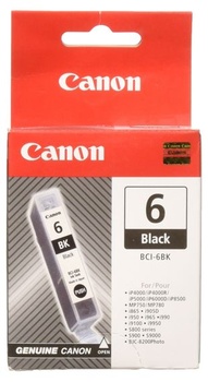 Originálna čierna atramentová kazeta Canon BCI-6 pre tlačiarne Pixma iP4000, iP4000R, iP5000, iP8500,