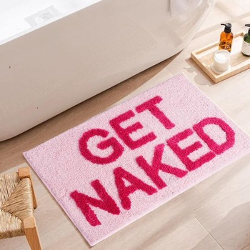 Kúpeľňová predložka GET Naked ružová, protišmyková a savá kúpeľňová predložka, sprchová