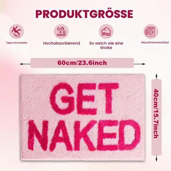 Kúpeľňová predložka GET Naked ružová, protišmyková a savá kúpeľňová predložka, sprchová