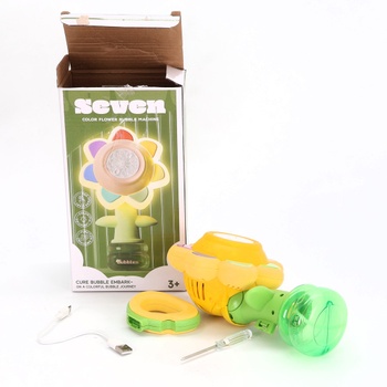 Výrobník bublín pre deti, dobíjacia tancujúca slnečnica s LED svetlom, automatický bublifuk s 3